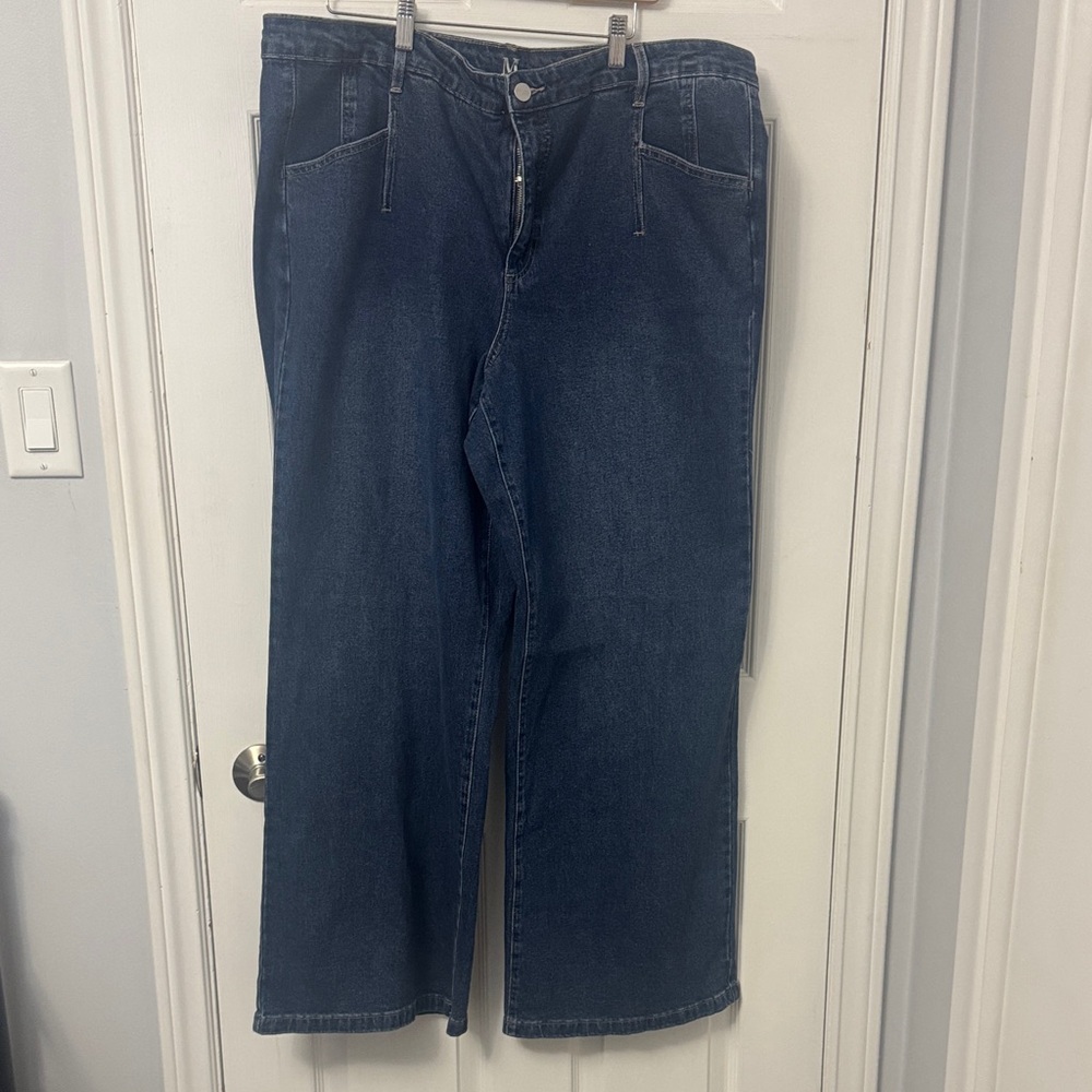 24. Melanie Lyne Elegant Dark Blue Women's Flare Jeans